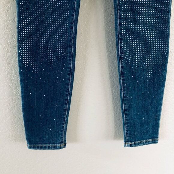 INC International Concepts Silver Studded Sparkle Cropped Denim Skinny Jeans 2P - Picture 3 of 7